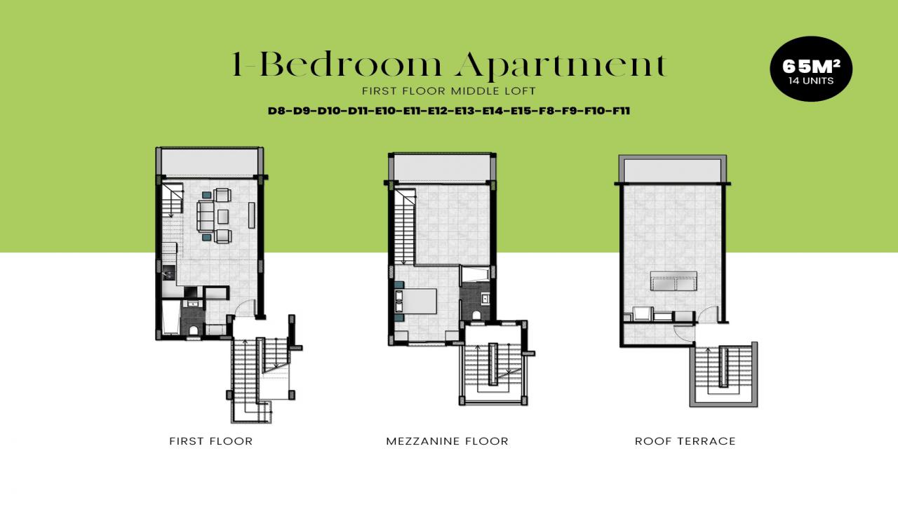 1 Bedroom Middle Loft Penthouse, Cove Garden Village, Sun Valley, Esentepe